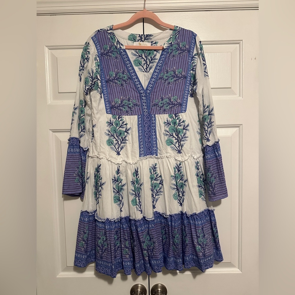Floral Purple and White Dress